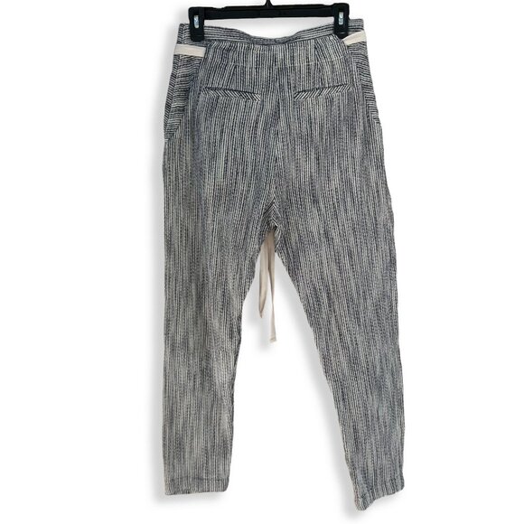 🆕 Free People | Light at Sunrise High Waisted Cropped Cotton Pants in Blue | - Picture 10 of 13